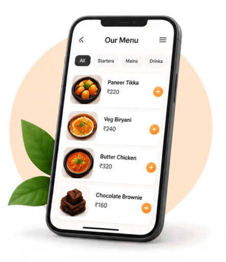 SuchiQR digital menu on a phone